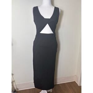 NWT Acoa Black Cutout Midi Dress Sz S